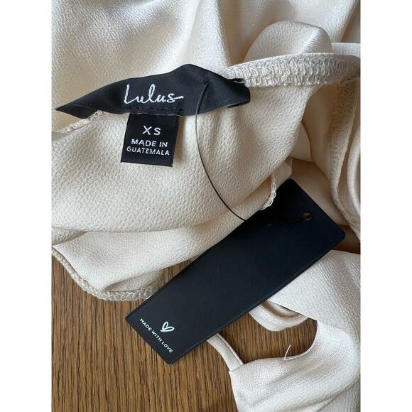 Lulu's Ivory Satin Cowl Neck Top - Picture 7 of 7